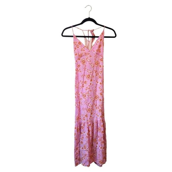 Lush Women's Pink Rust Floral Maxi Dress Size S - Picture 1 of 6